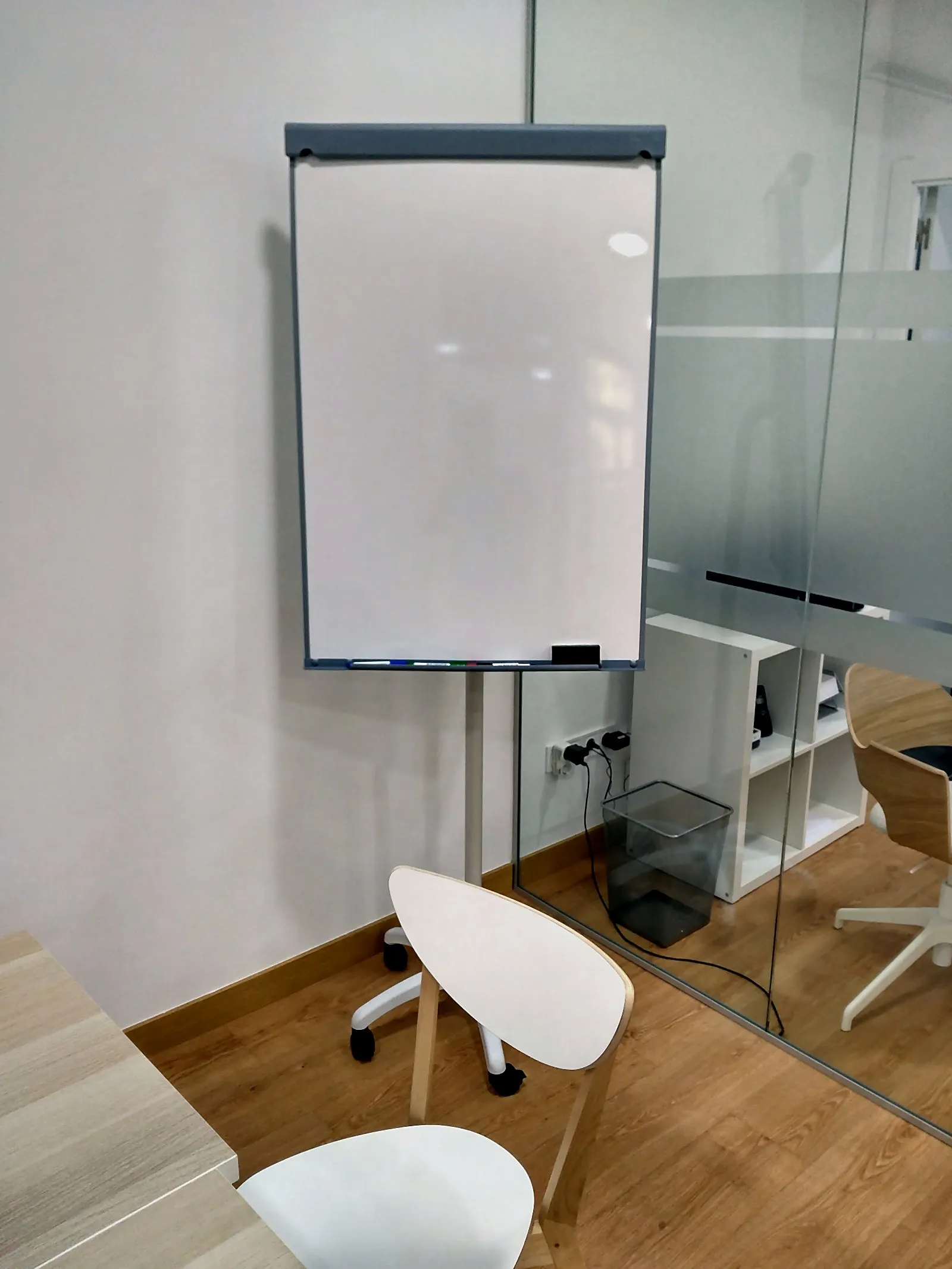 Pizarra blanca en el aula